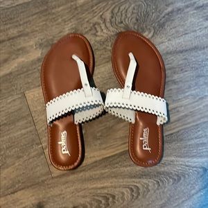 Palms- White Sandals- Size 8